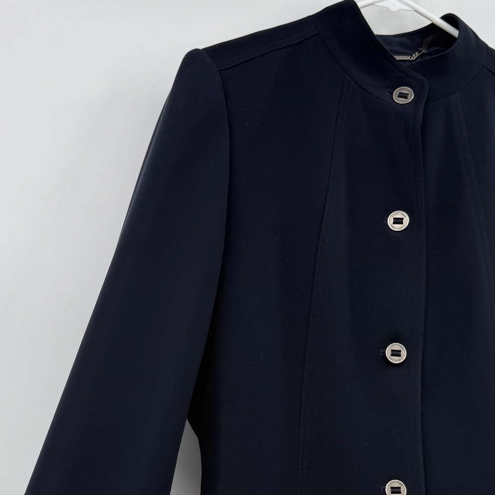 Calvin Klein Jacket Women 12 Black Buttons Blazer Coat Office Career Academia - Picture 3 of 11